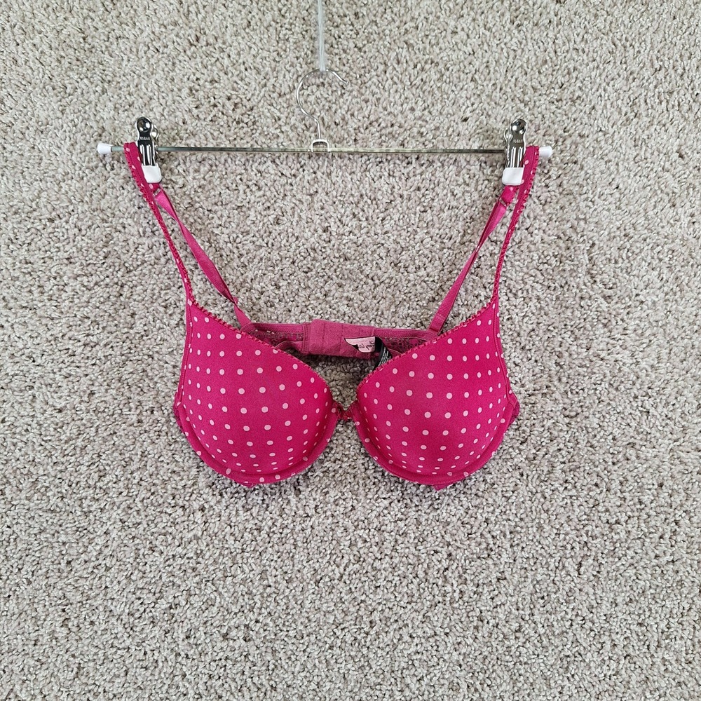 Victoria's Secret Bra Women 34D Pink Sexy Little Things Polka Dot Lace Lingerie